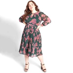 Modcloth keen on pleats green midi dress with pleats